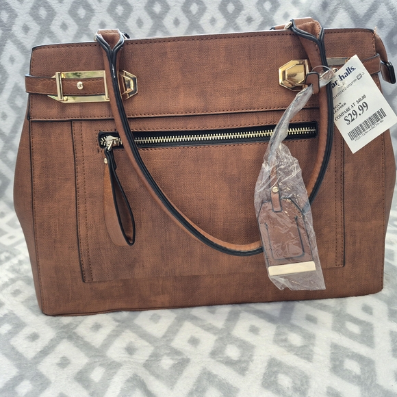 Elegant Tan Satchel Purse - Picture 2 of 15